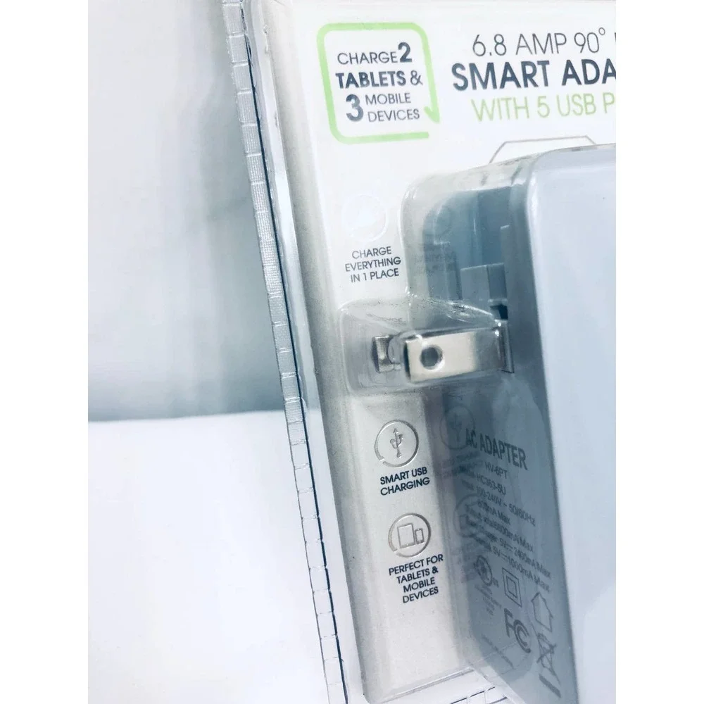 Smartphone Tablet Power Station 5 USB Port Wall Charger Outlet surge Protector